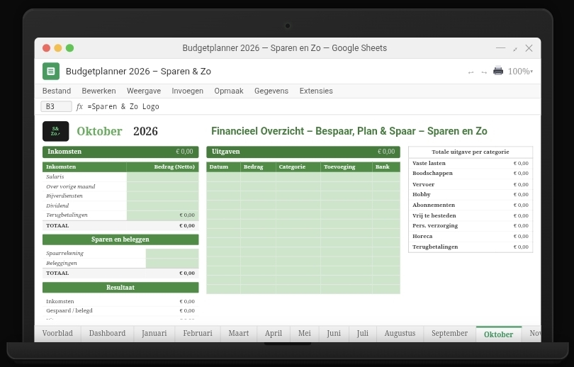 Budgetplanner, Krijg financieel inzicht in 5 minuten